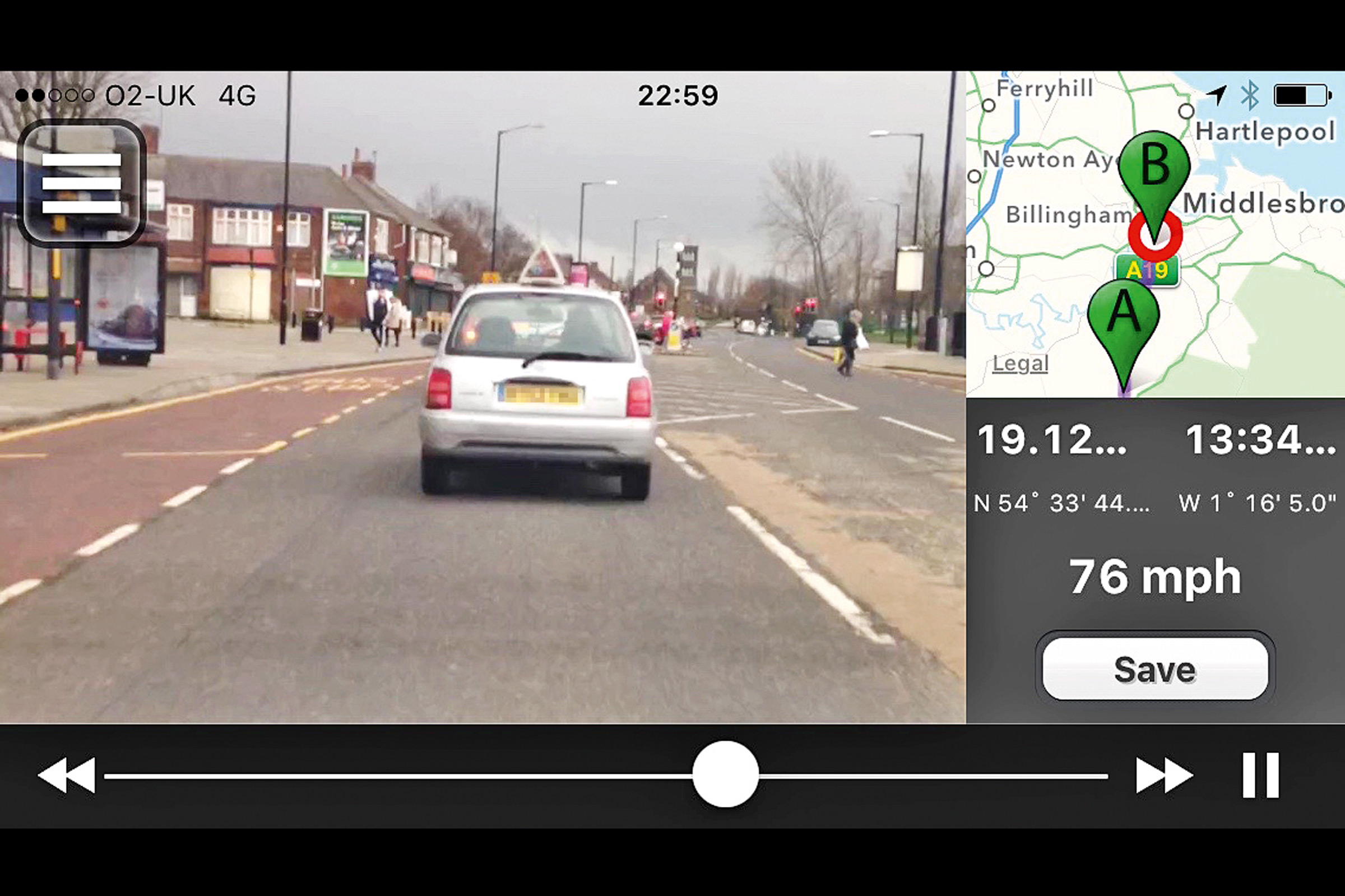 Dash cam app product test save drives