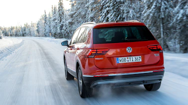 Volkswagen Tiguan snow drive review - rear tracking 2