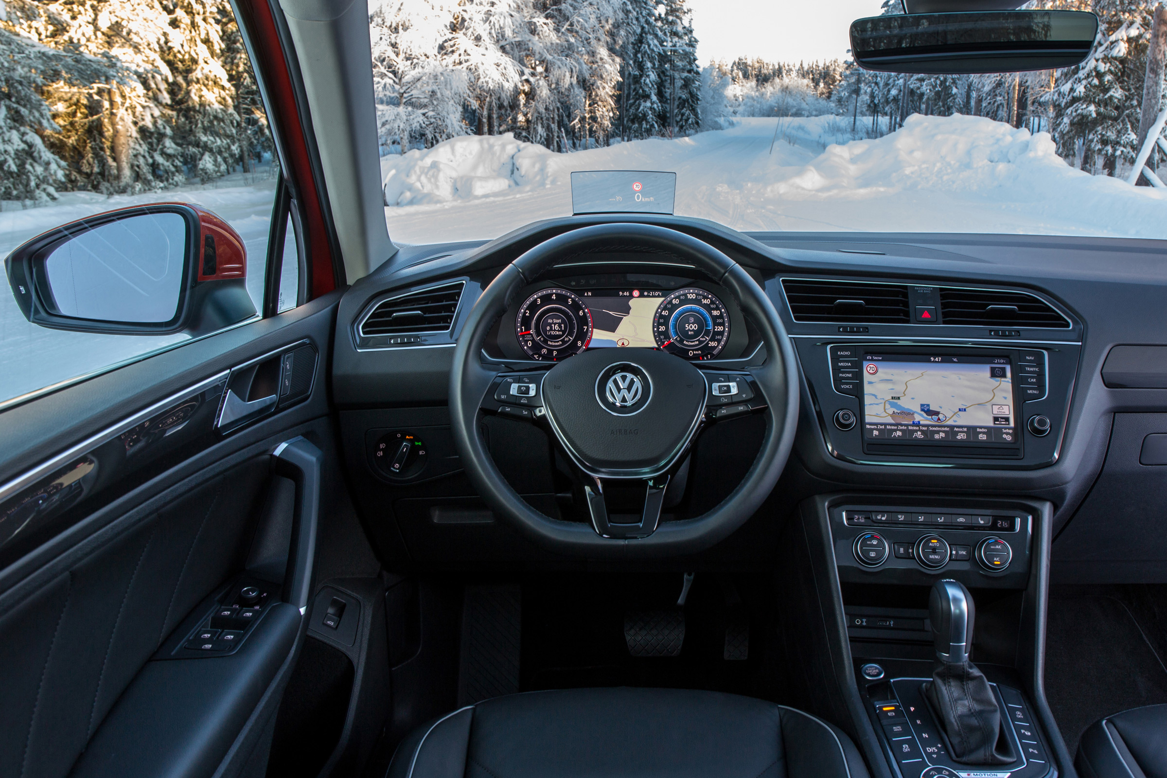 Volkswagen Tiguan snow drive review - dashboard