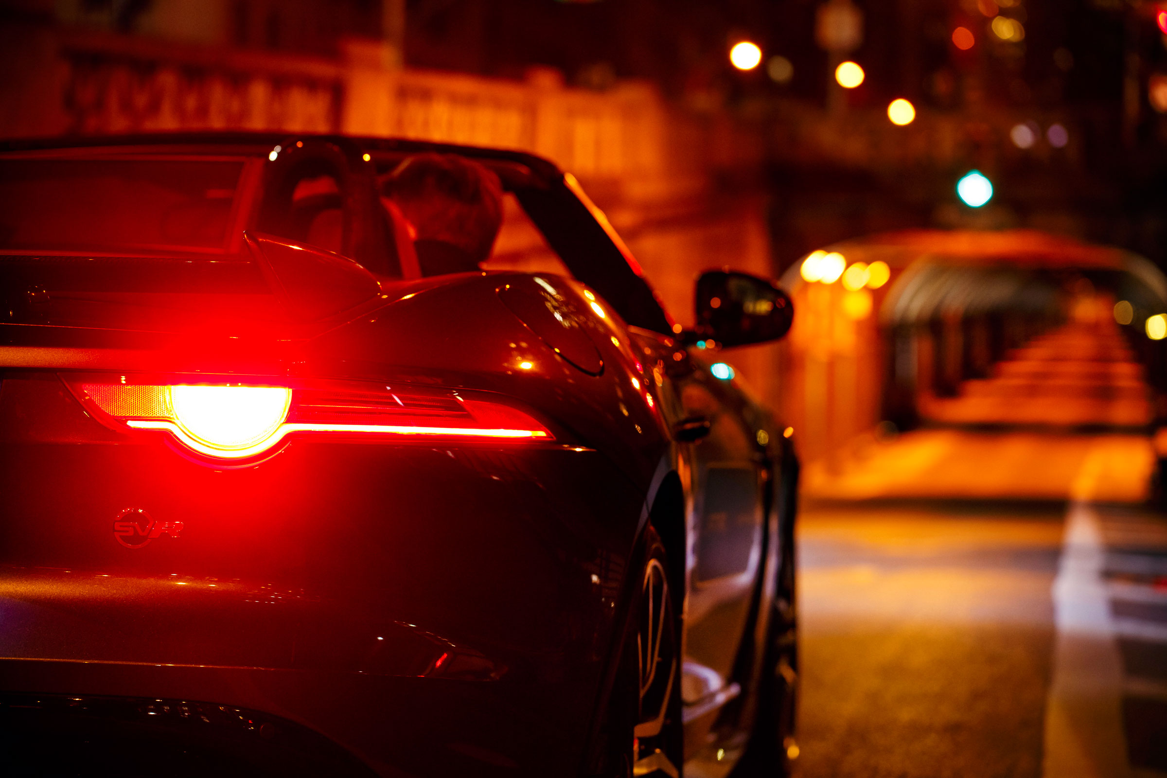 Jaguar F-Type SVR Tunnel Run - taillights