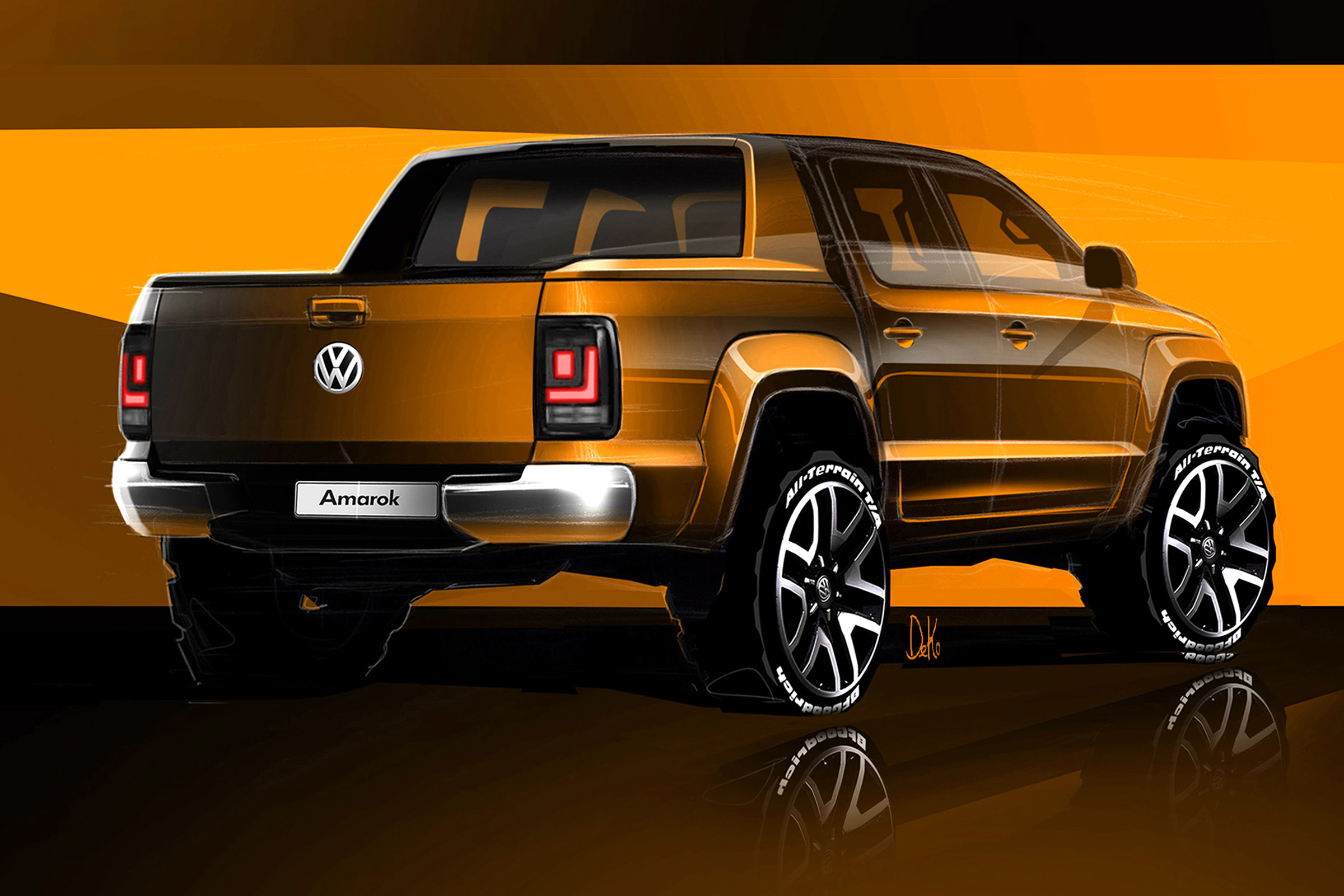 Volkswagen Amarok sketch - rear
