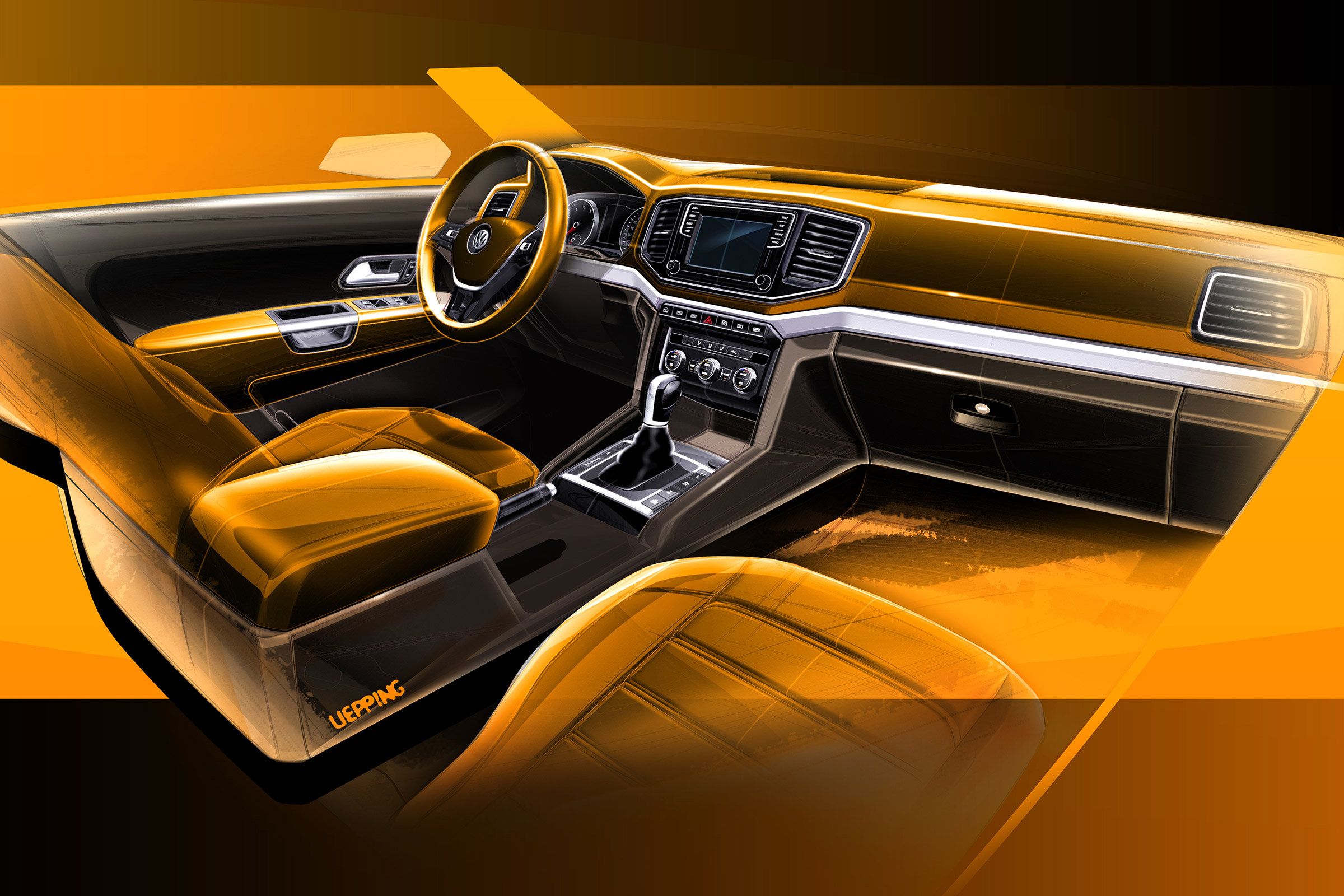 Volkswagen Amarok sketch - dash