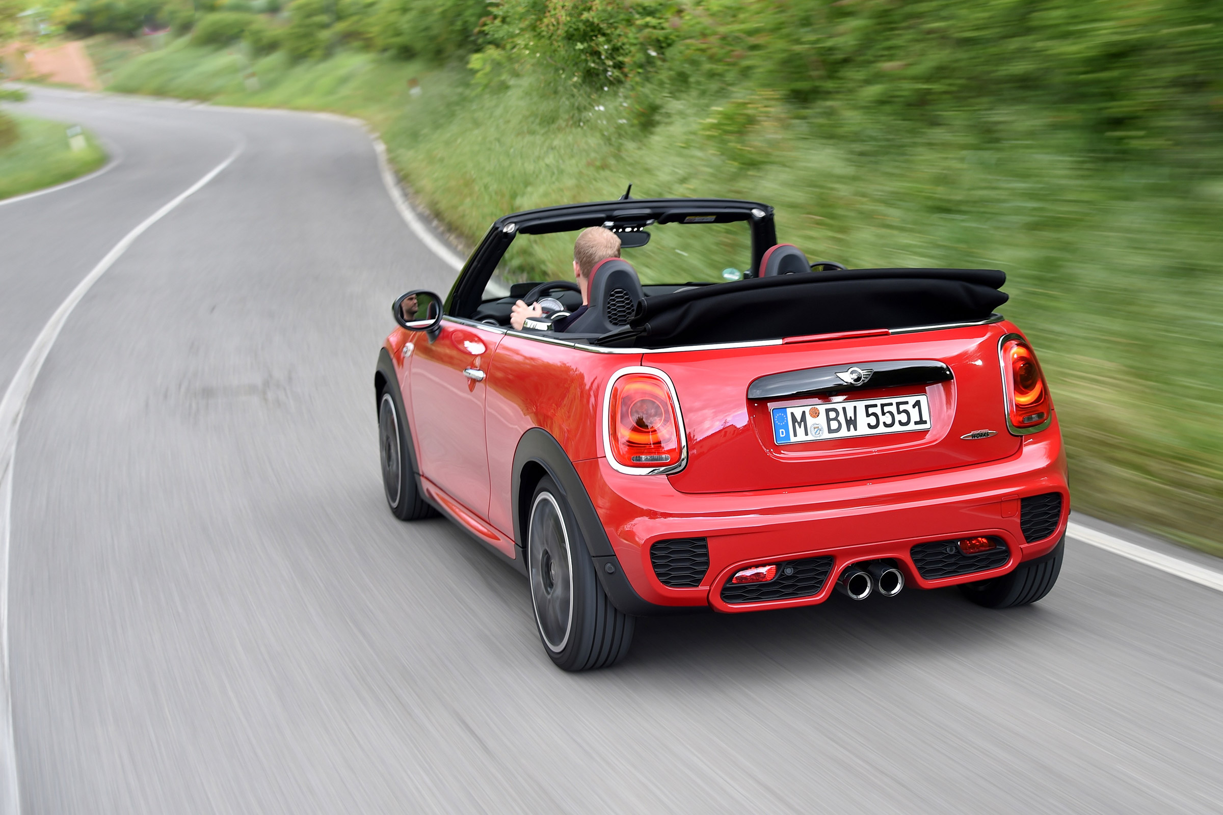 MINI JCW Convertible - rear driving