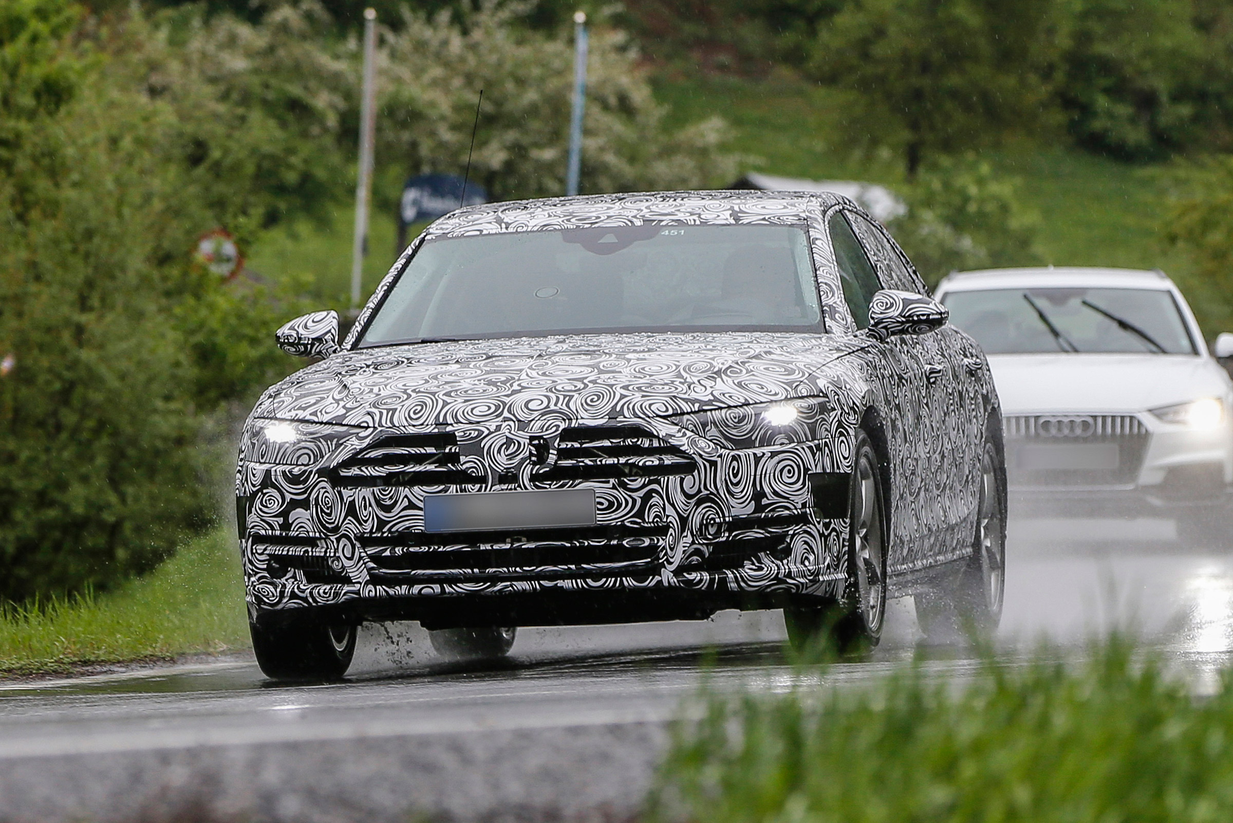 New Audi A8 spies front rain