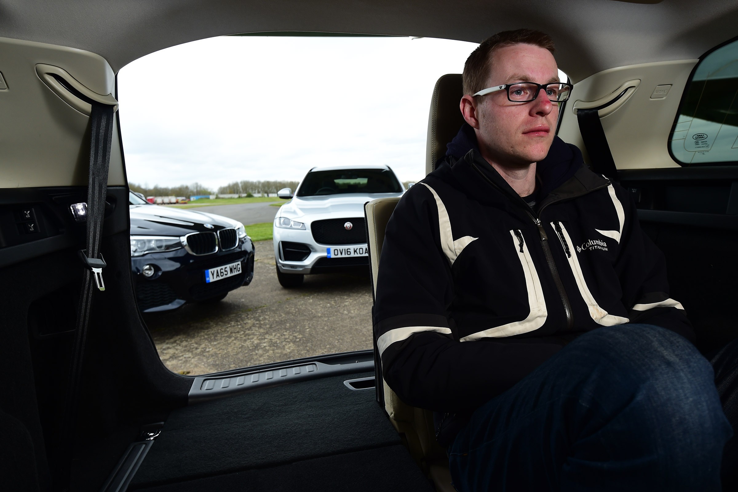 Jaguar F-Pace vs Land Rover Discovery Sport vs BMW X3 - rear space