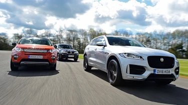Jaguar F-Pace vs Land Rover Discovery Sport vs BMW X3 - header