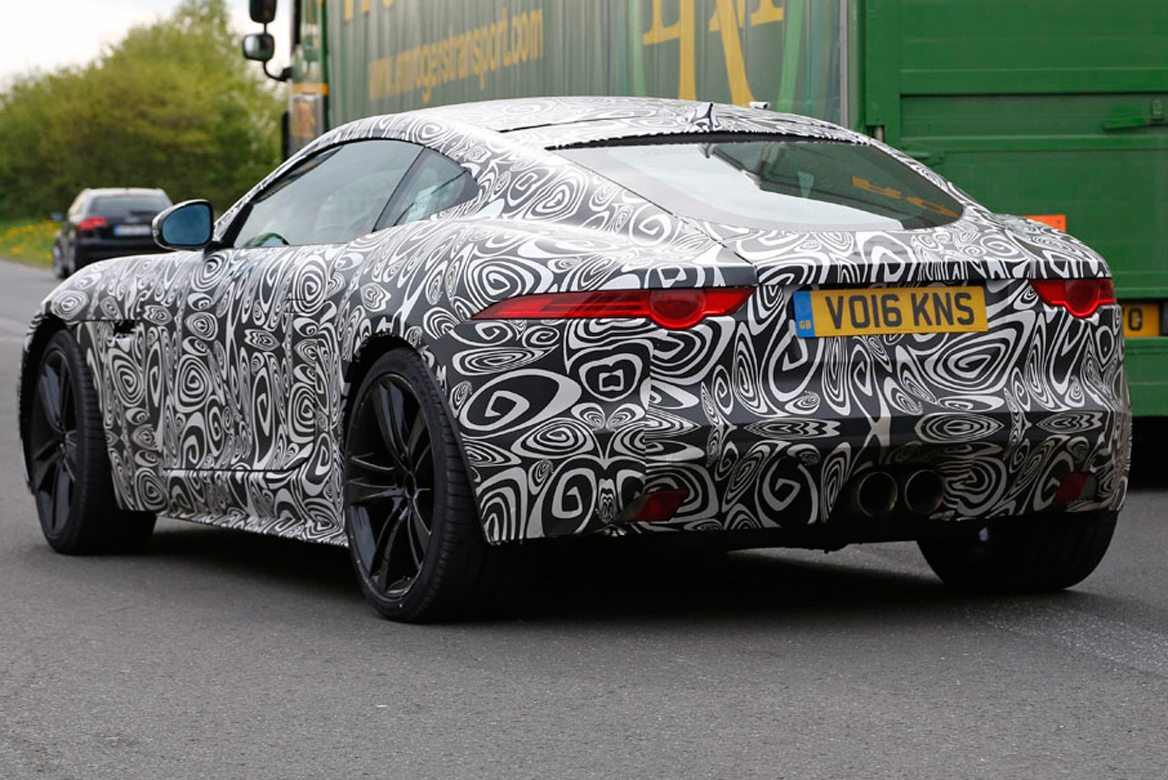 Jaguar F-Type Coupe facelift spy shot - rear quarter