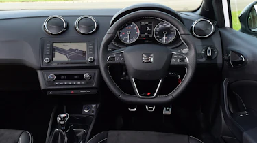 SEAT Ibiza Cupra vs VW Polo GTI - Ibiza interior