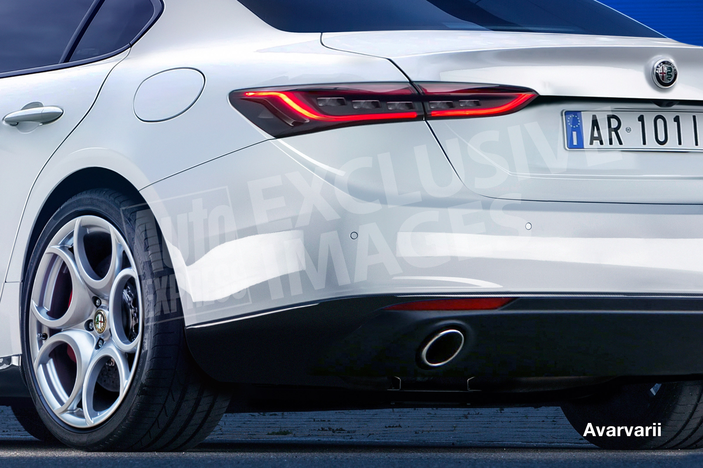 Alfa Romeo 5 Series rival exclusive image - rear detail (watermarked)