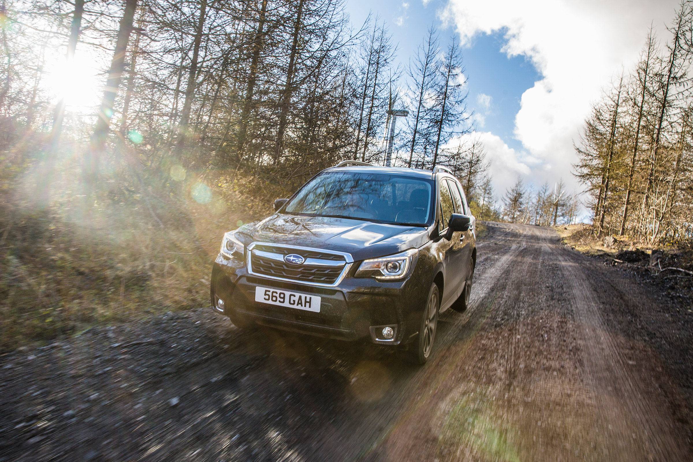 Subaru Forester XT - front sunset