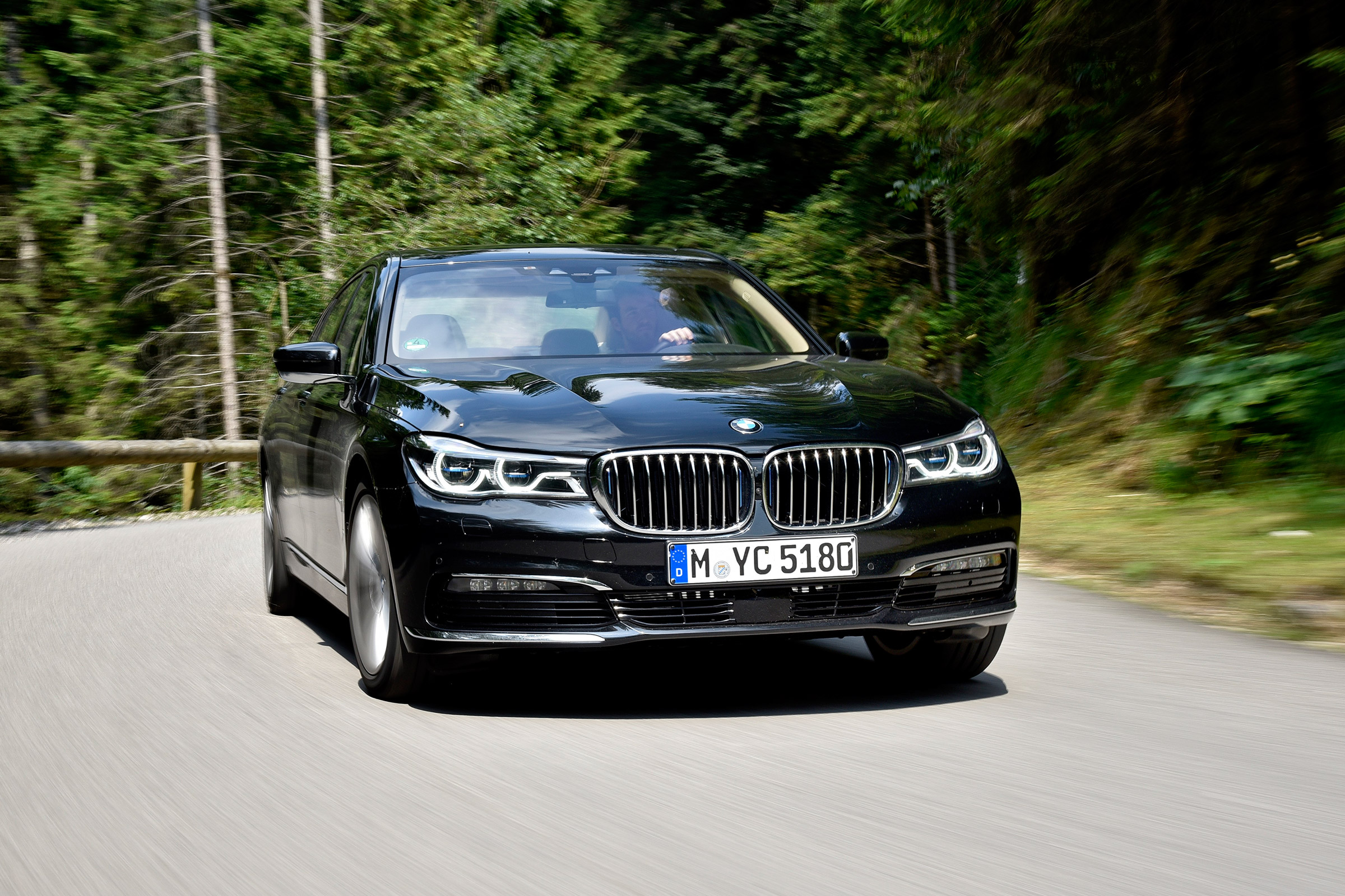 BMW 740e  - front cornering