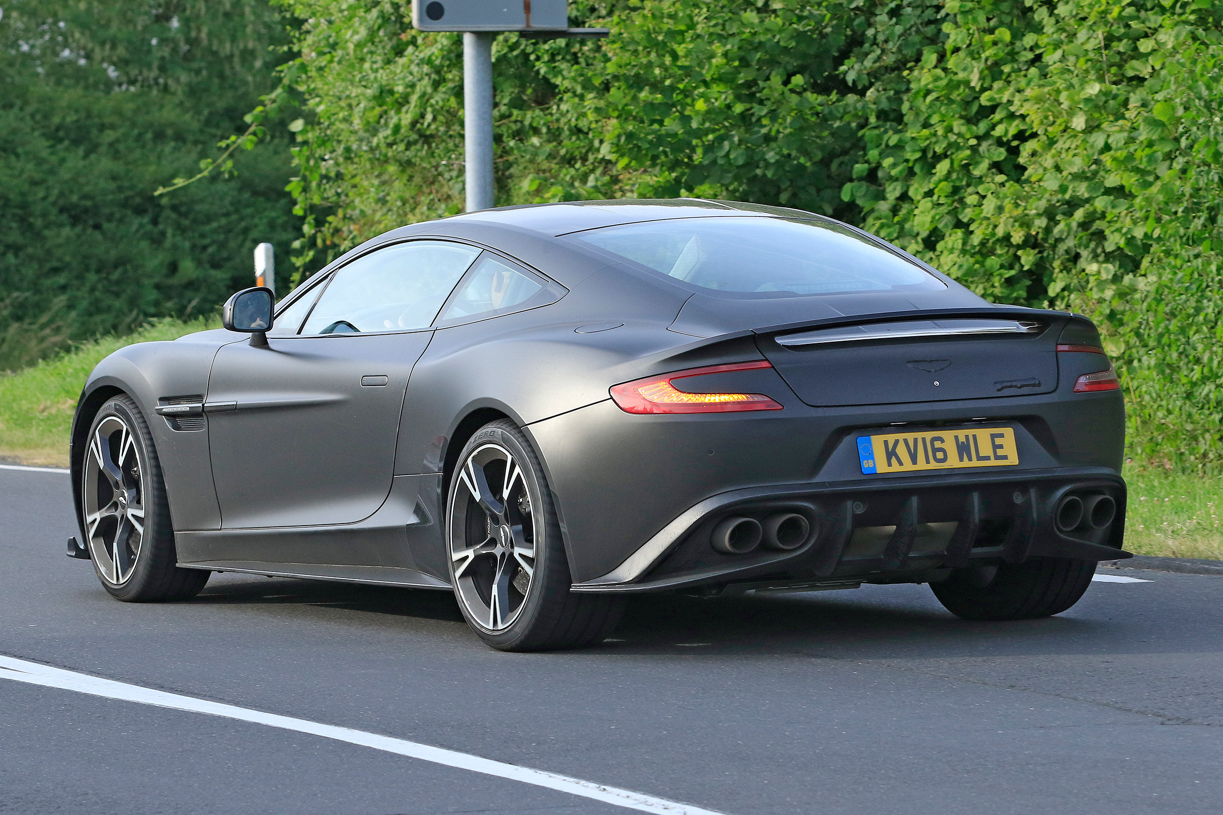 Aston Vanquish Zagato spyshots side rear