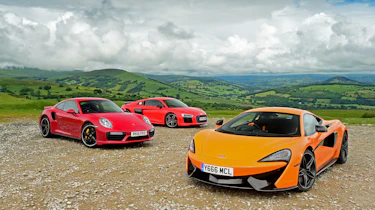 McLaren 570S vs Porsche 911 vs Audi R8 - group header