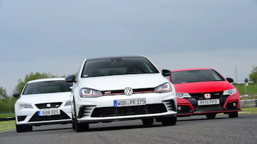 Volkswagen Golf GTI Clubsport vs SEAT Leon Cupra 290 vs Honda Civic Type R - static