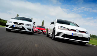 Volkswagen Golf GTI Clubsport vs SEAT Leon Cupra 290 vs Honda Civic Type R - header