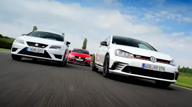 Volkswagen Golf GTI Clubsport vs SEAT Leon Cupra 290 vs Honda Civic Type R - header