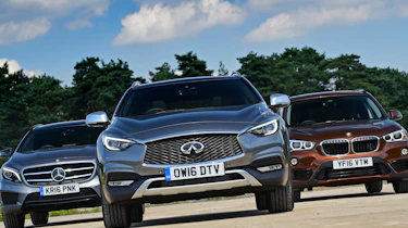 Infiniti QX30 vs Mercedes GLA vs BMW X1 - group