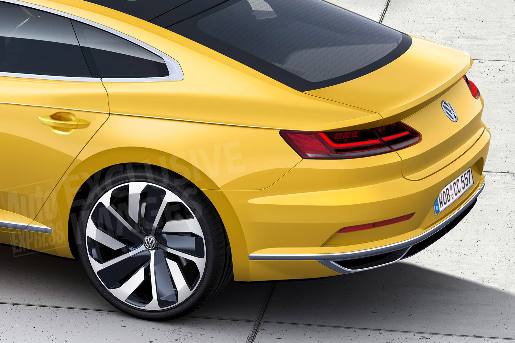 VW Passat CC watermarked render rear detail
