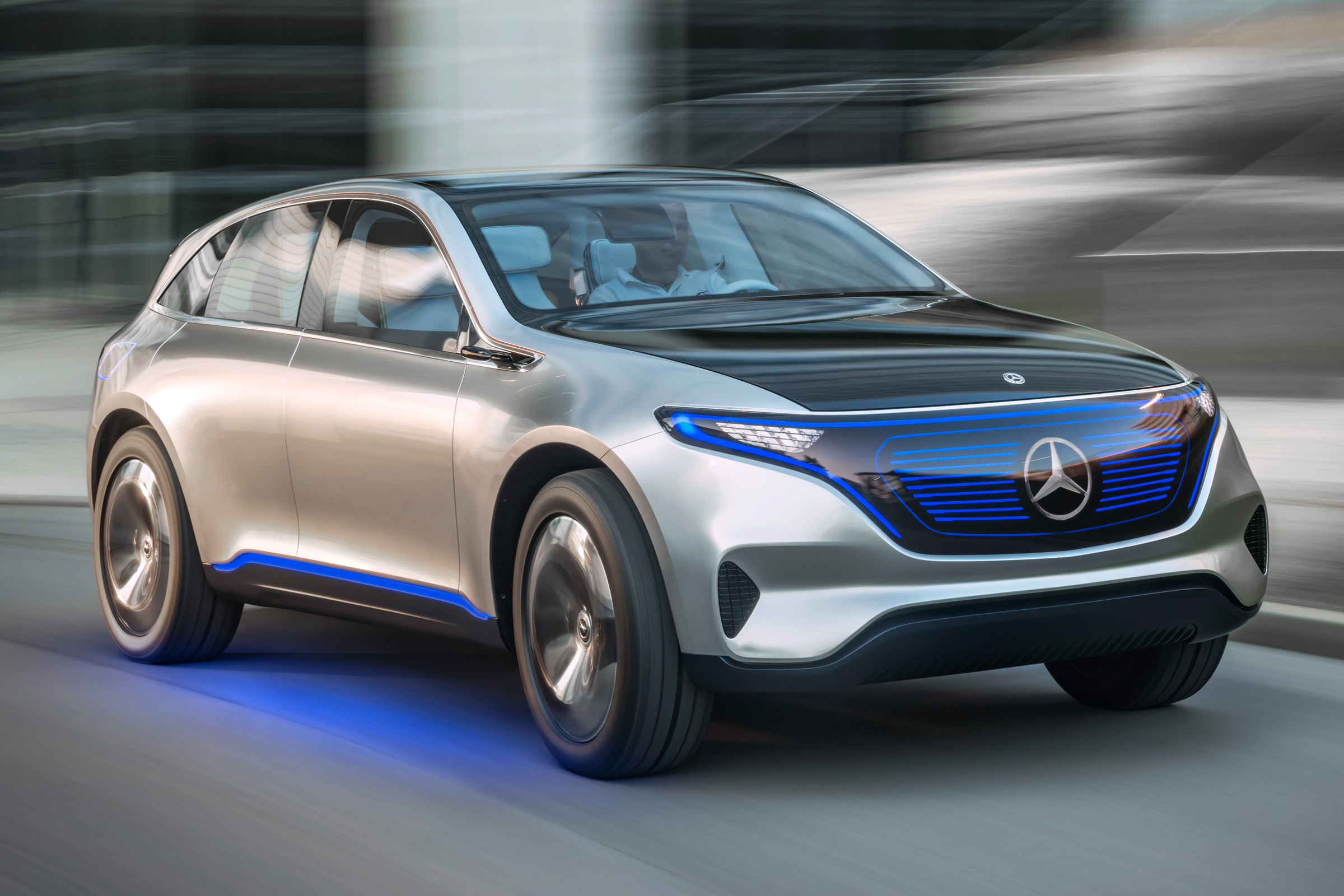 Mercedes EQ electric SUV - front tracking