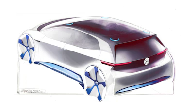 VW electric car Paris concept sketch rear