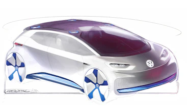 VW electric car Paris concept sketch front