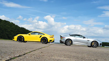 Jaguar F-Type SVR vs Porsche 911 Turbo - header