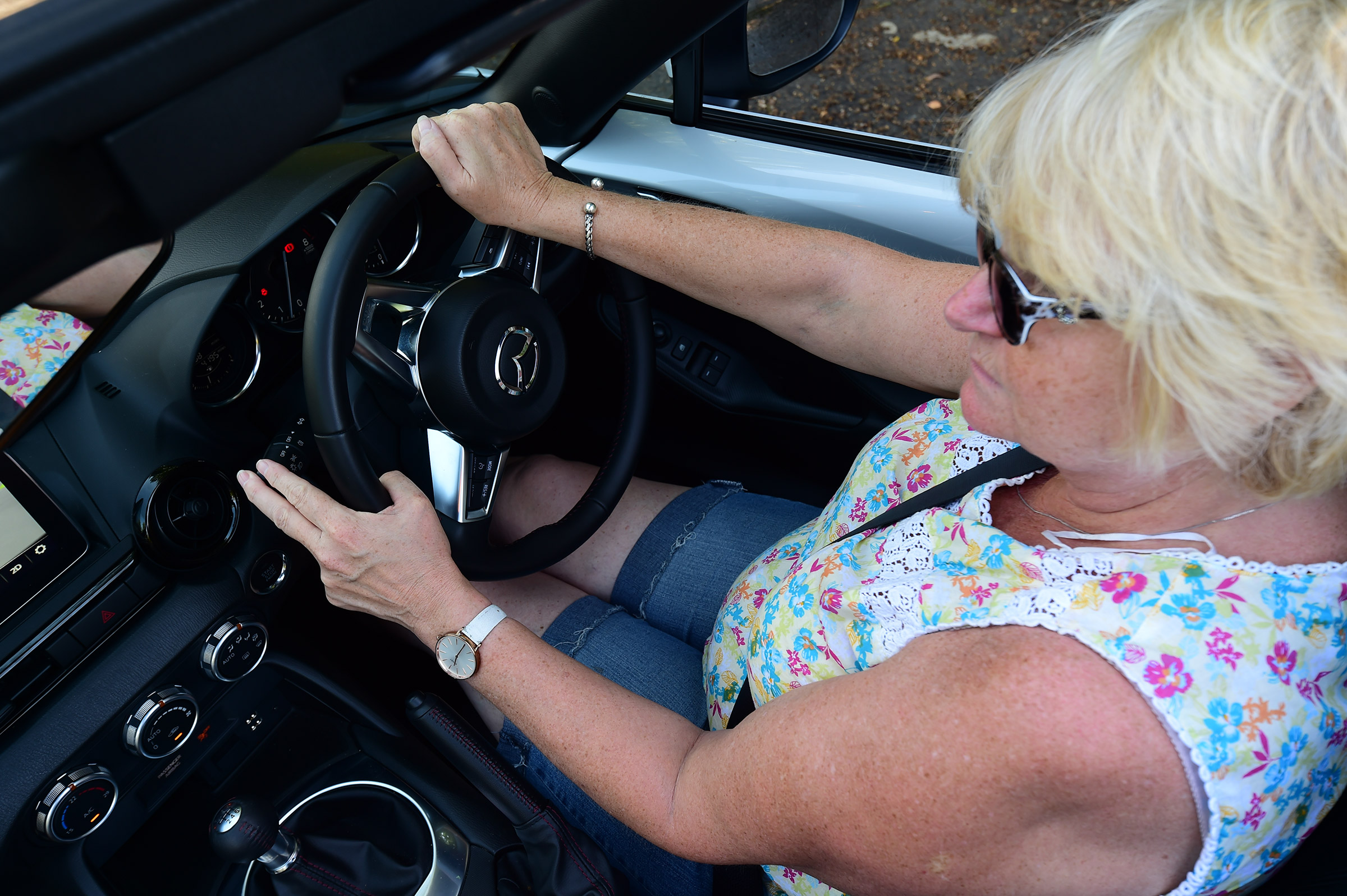 Mazda MX-5 long term - Lesley Harris driving