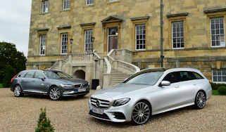 Mercedes E-Class Estate vs Volvo V90 - header