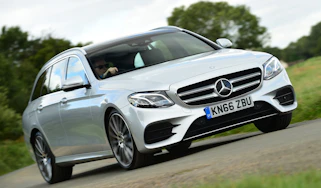 Mercedes E-Class Estate E220d UK - front cornering