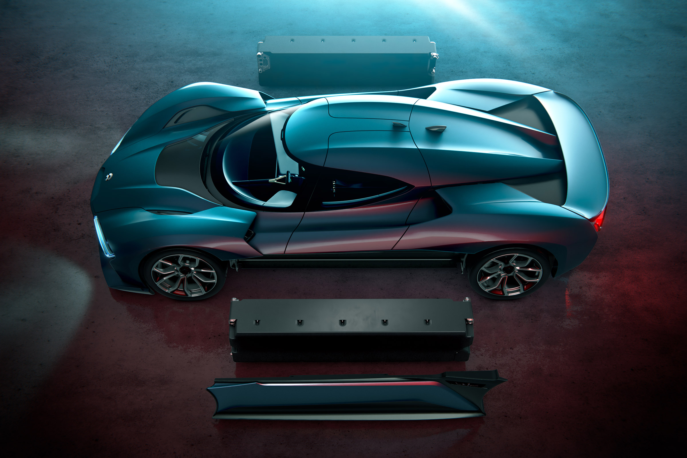 NextEV NIO EP9 electric hypercar - batteries
