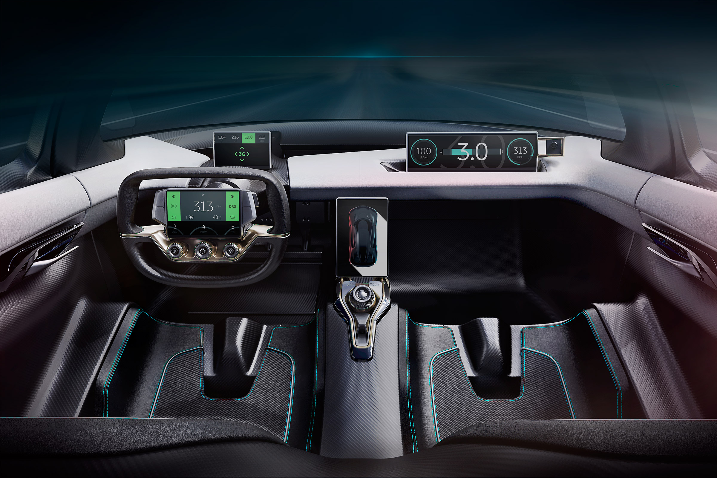 NextEV NIO EP9 electric hypercar - dash