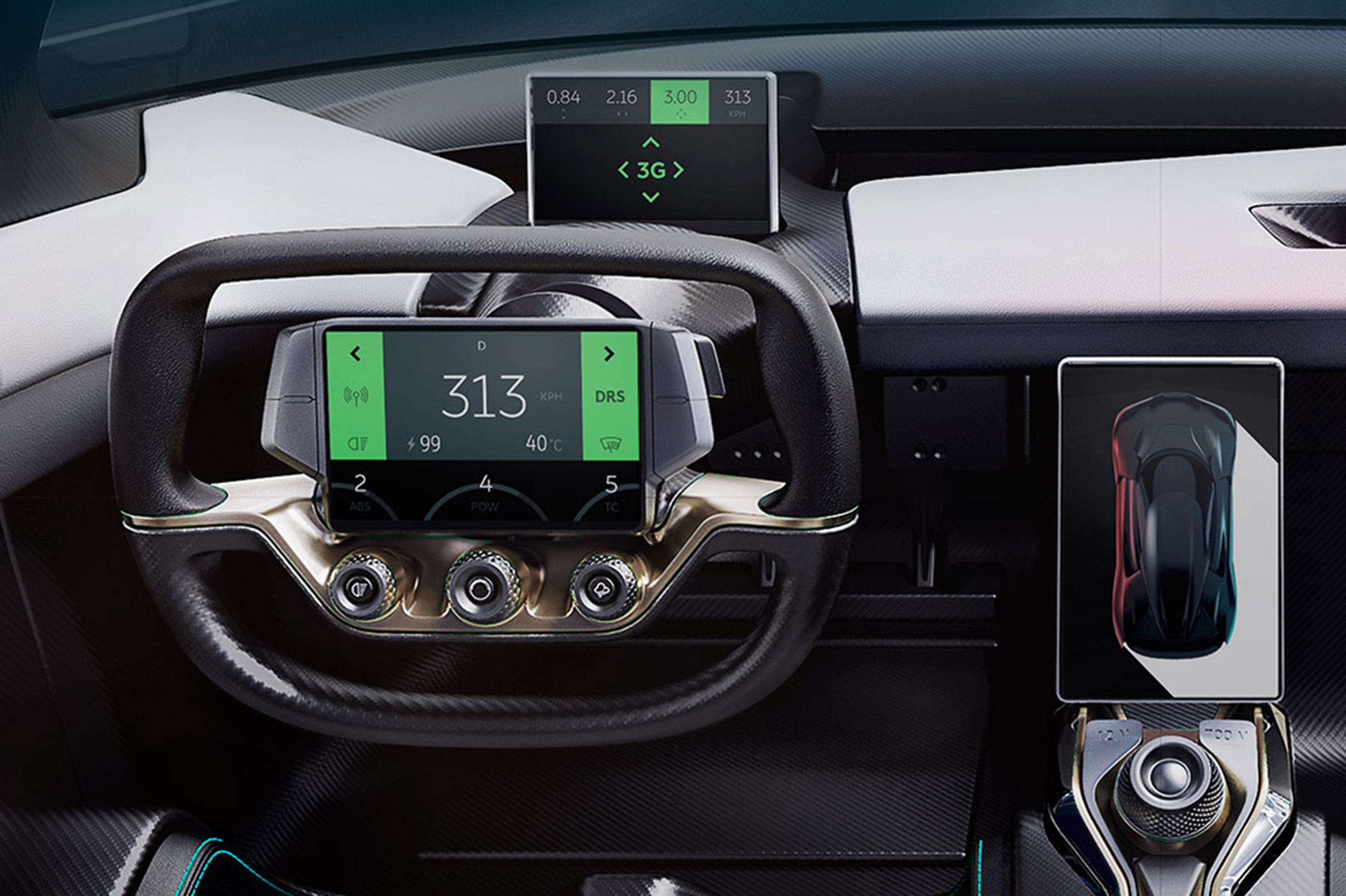 NextEV NIO EP9 electric hypercar - steering wheel