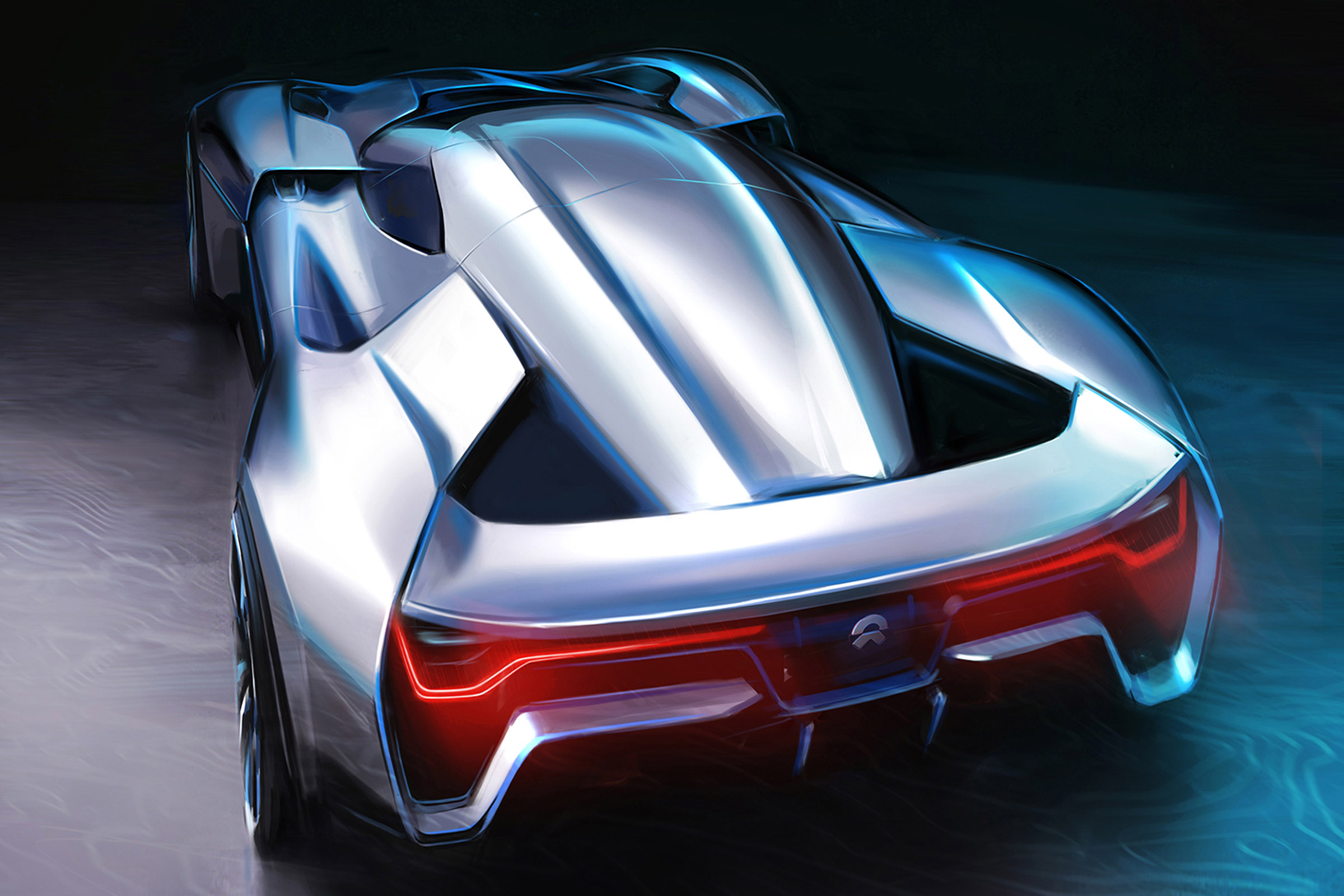 NextEV NIO EP9 electric hypercar - sketch rear
