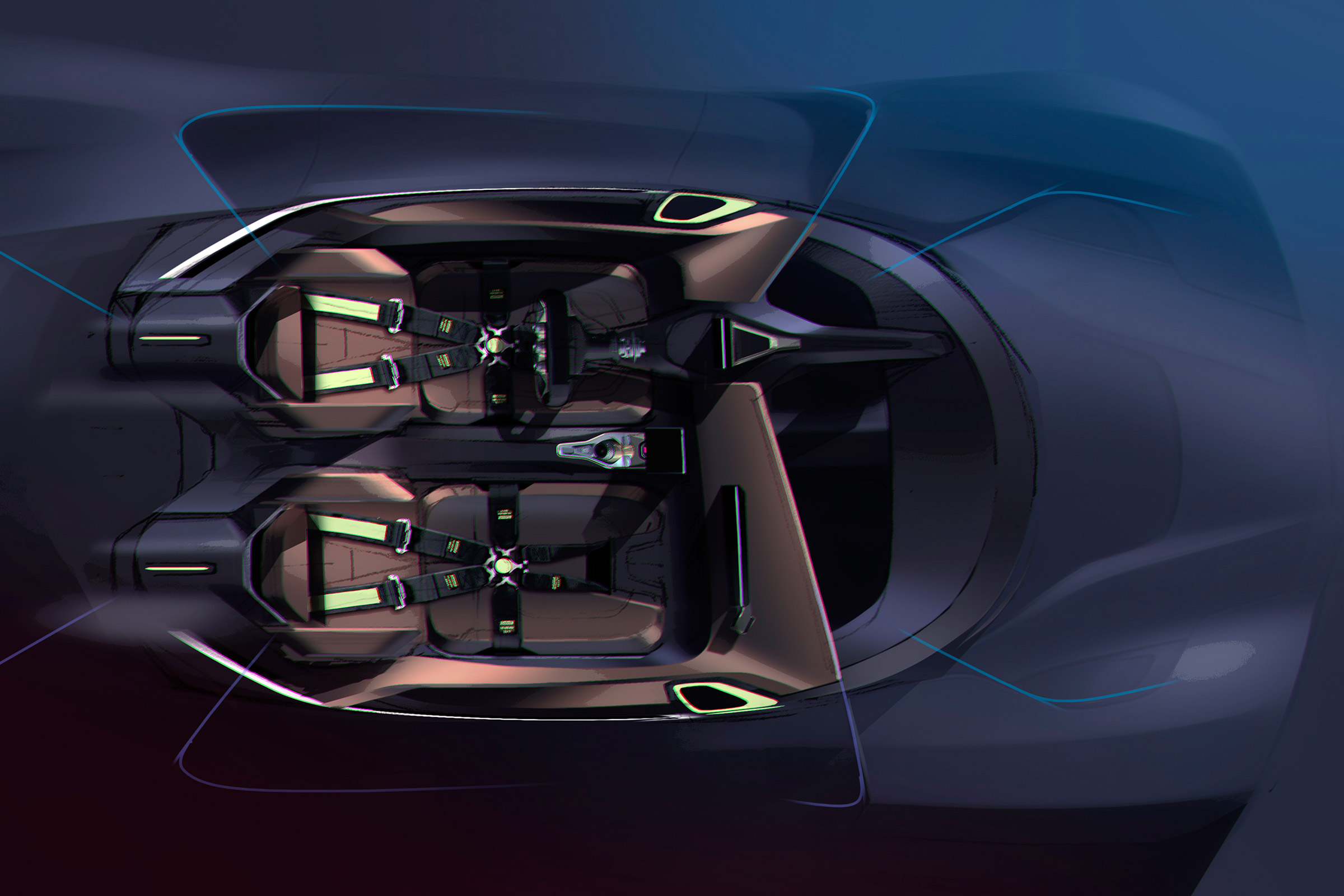 NextEV NIO EP9 electric hypercar - sketch interior