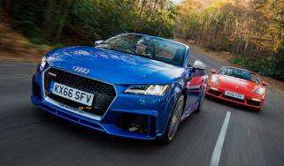 Audi TT RS vs Porsche 718 Boxster S - header