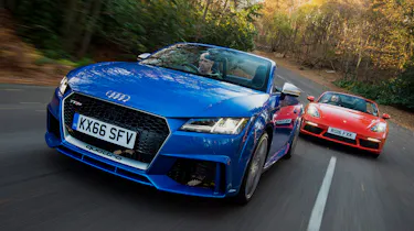 Audi TT RS vs Porsche 718 Boxster S - header