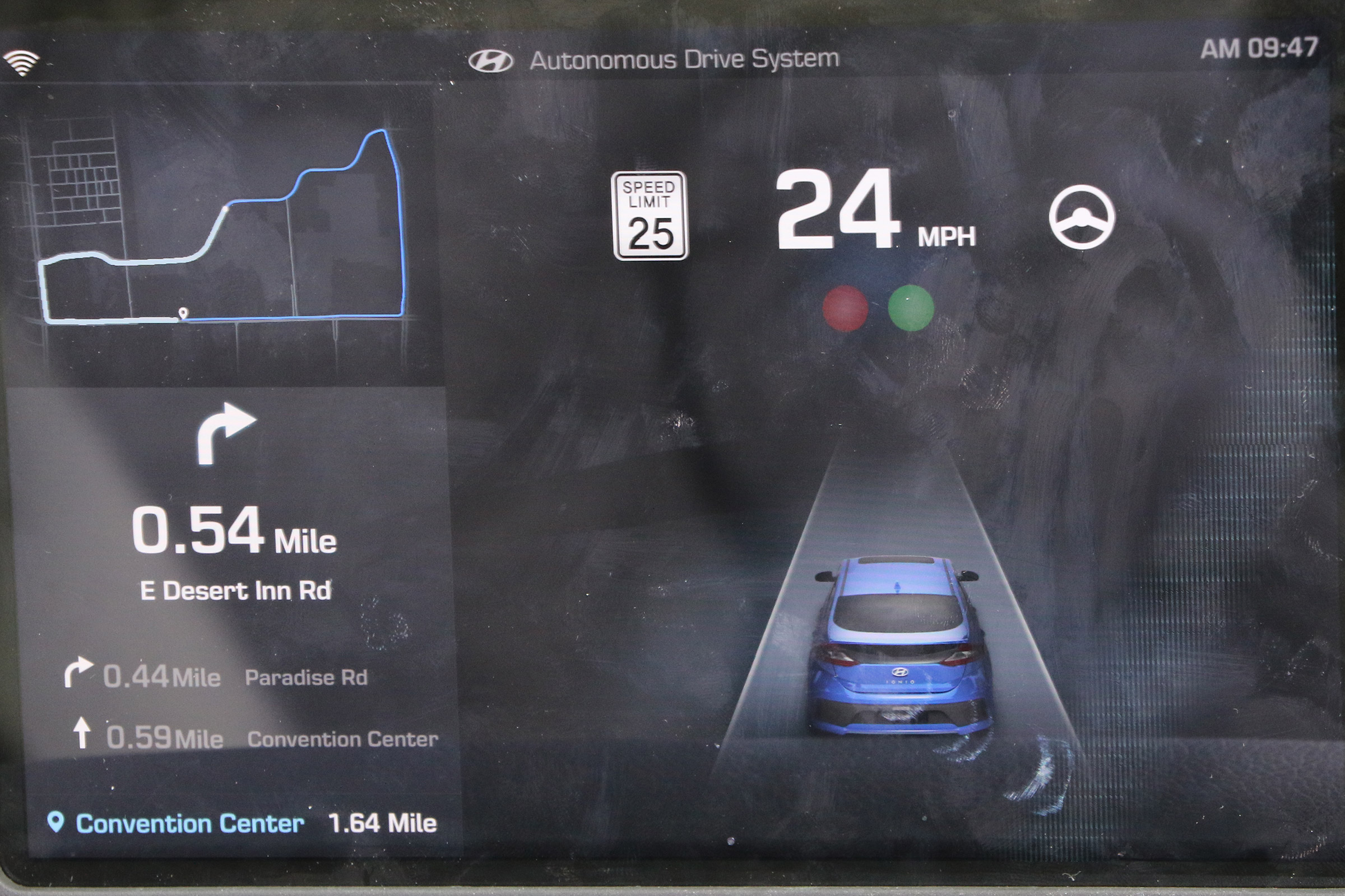 Hyundai Ioniq autonomous - screen info