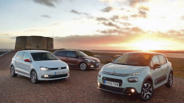 Citroen C3 vs Hyundai i20 vs Volkswagen Polo - header