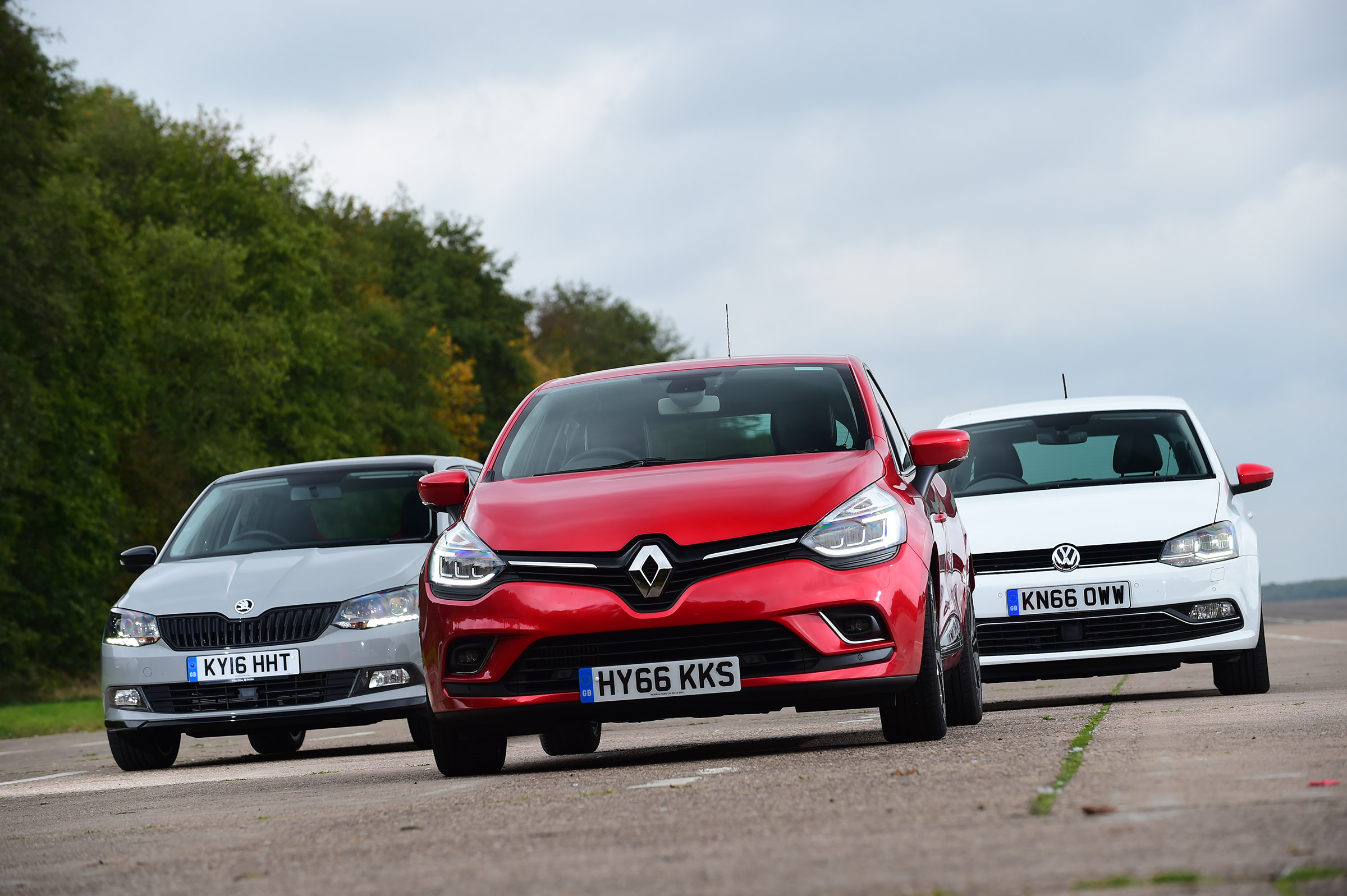 Renault Clio vs Volkswagen Polo vs Skoda Fabia - head-to-head