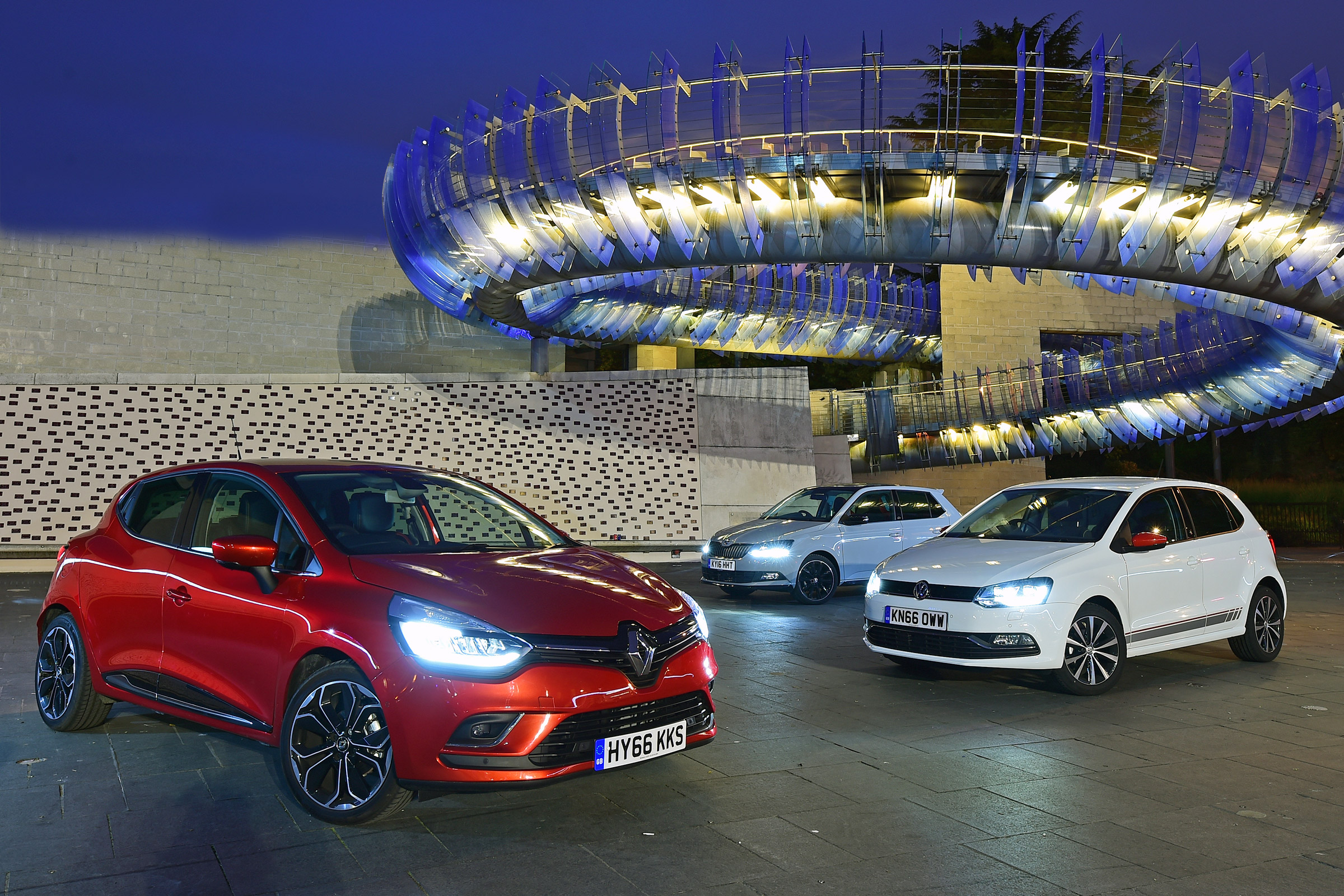 Renault Clio vs Volkswagen Polo vs Skoda Fabia - header