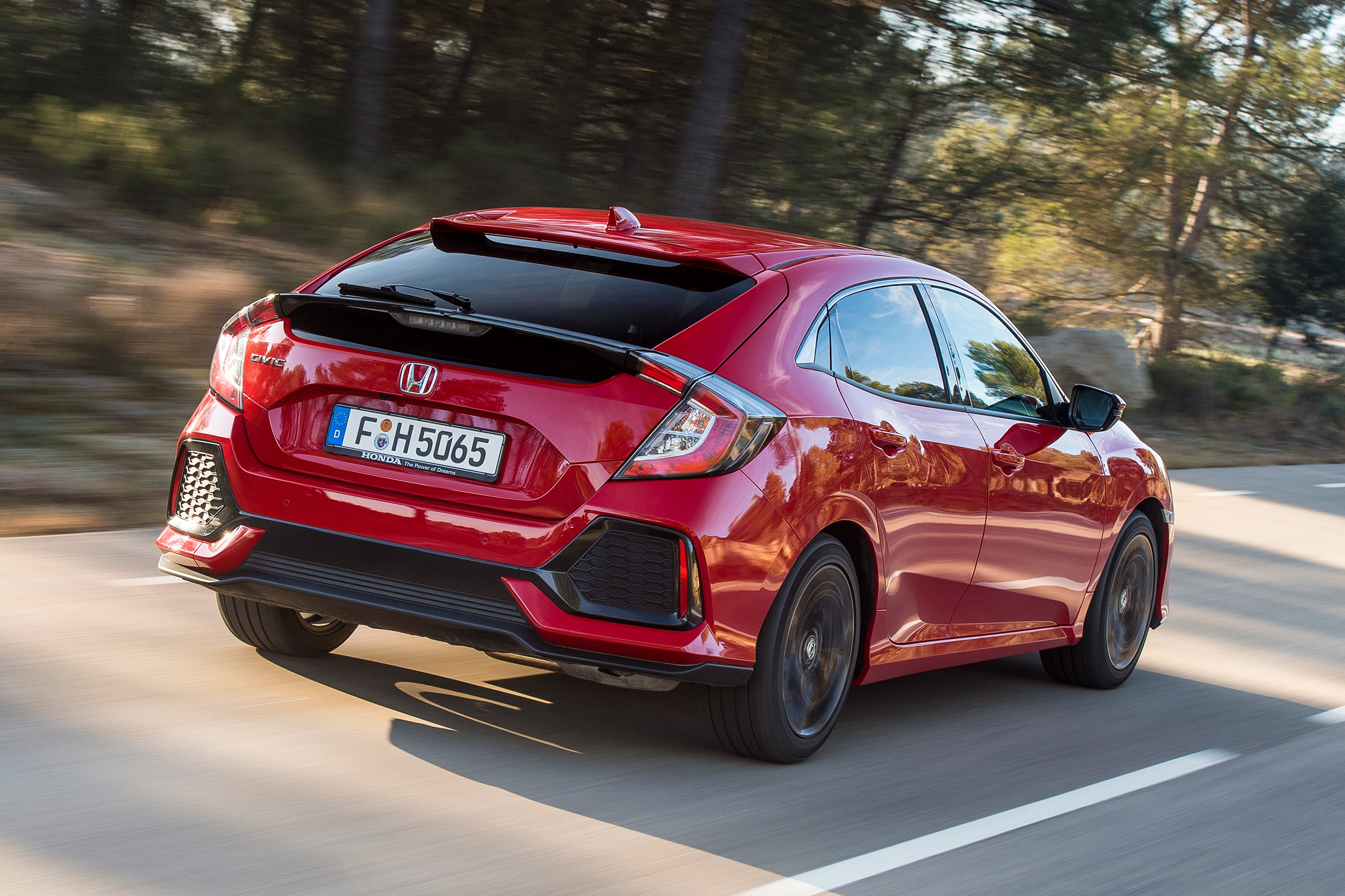 Honda Civic 2017 red - rear tracking