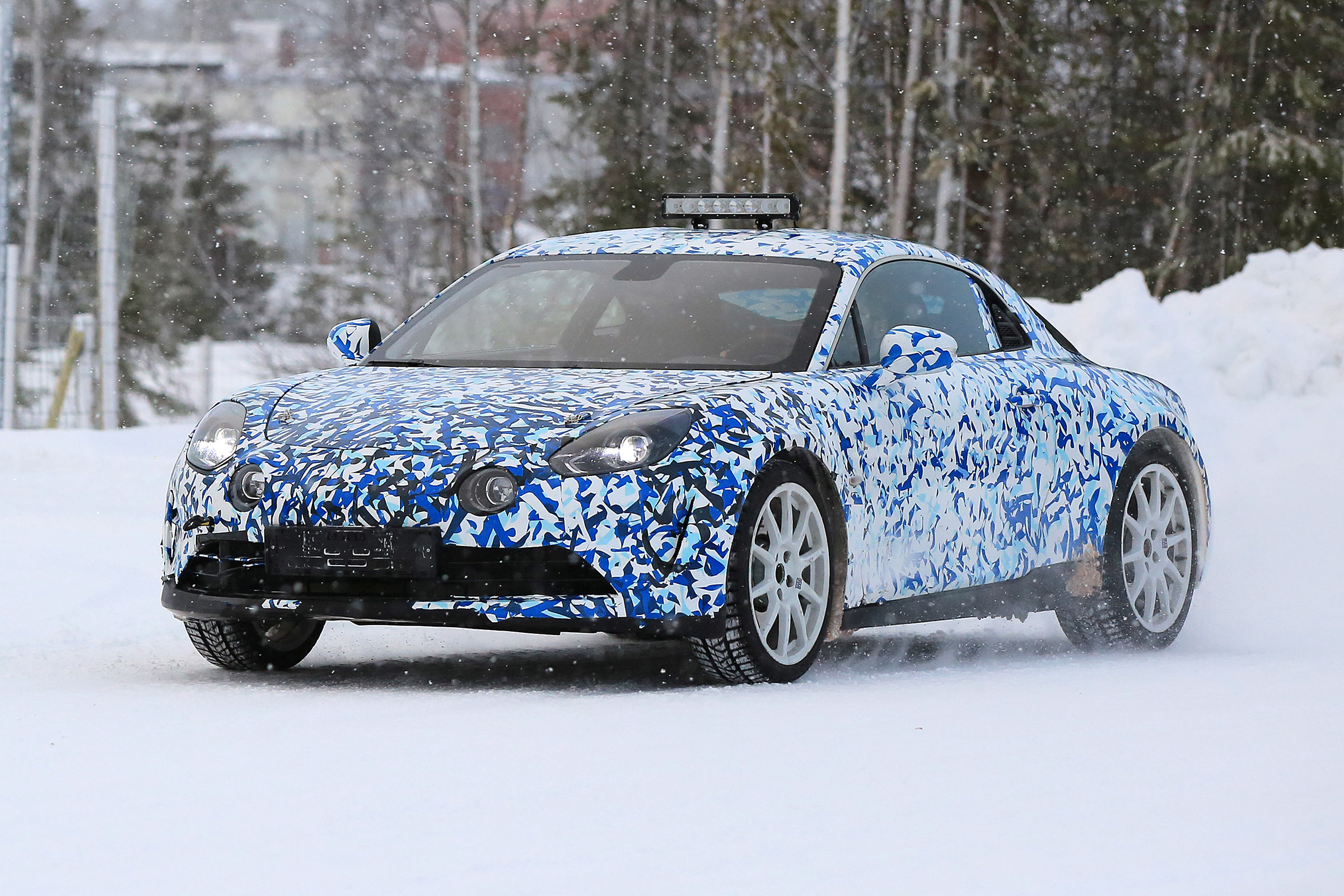 Renault Alpine spy shot front quarter