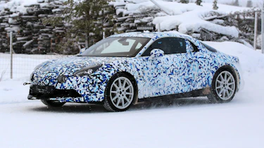 Renault Alpine spy shot front quarter