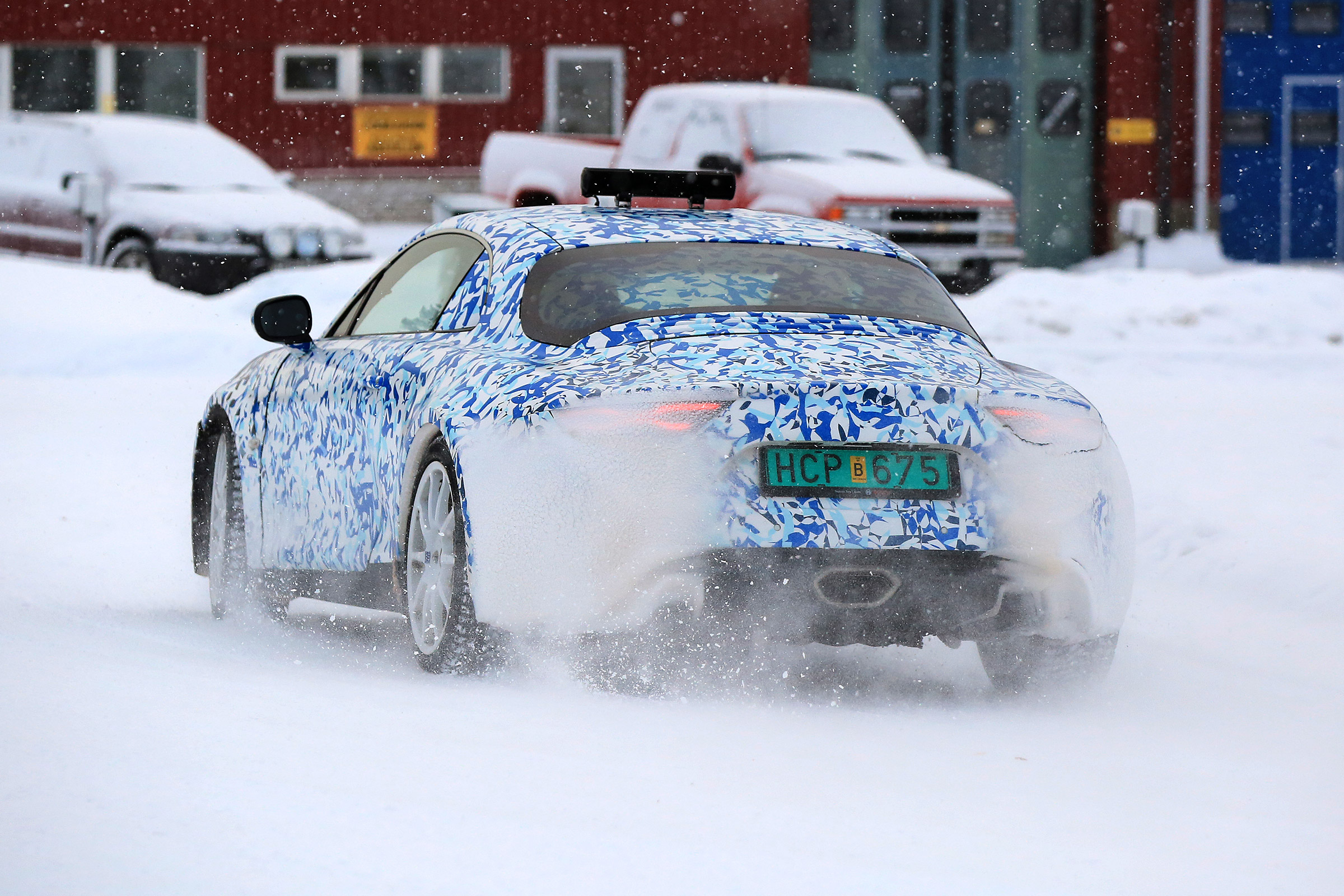 Renault Alpine spy shot rear quarter