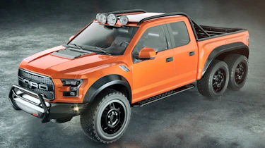 Hennessey VelociRaptor 6x6 - orange front quarter