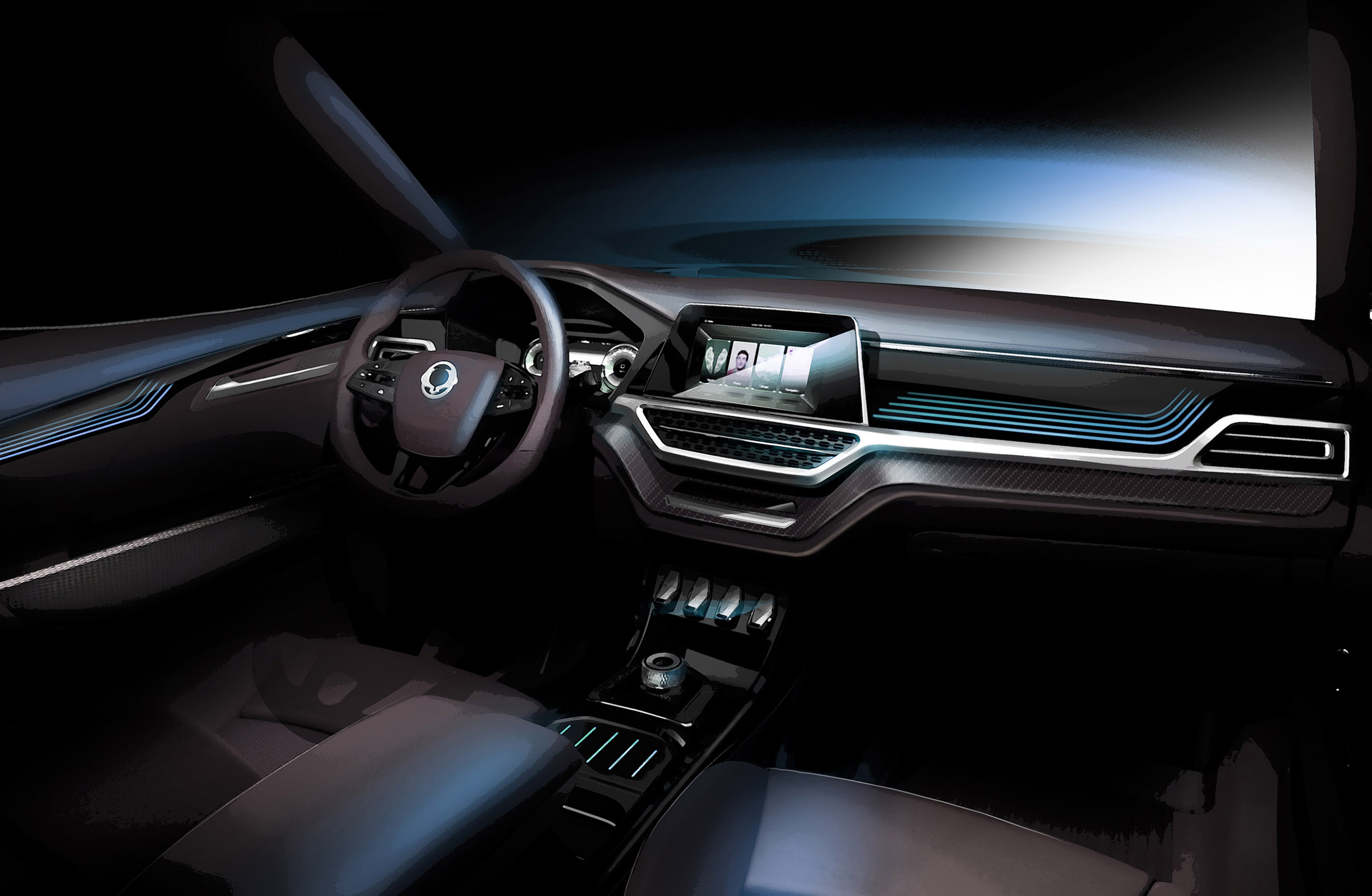 SsangYong XAVL teaser - dash