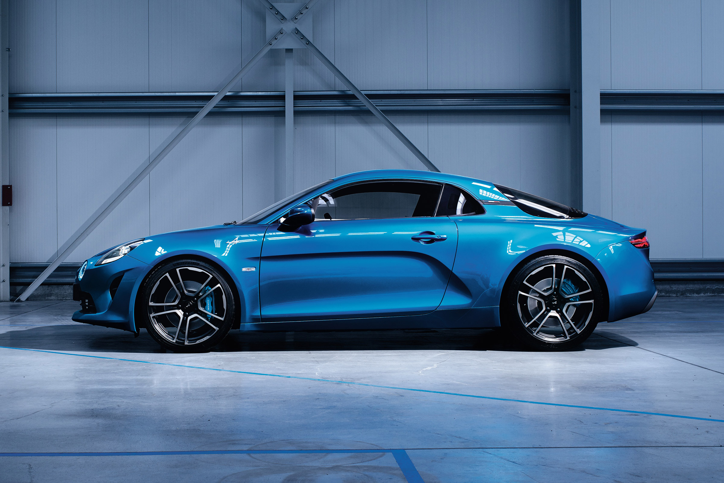 Alpine A110 sports car 2017 - studio side