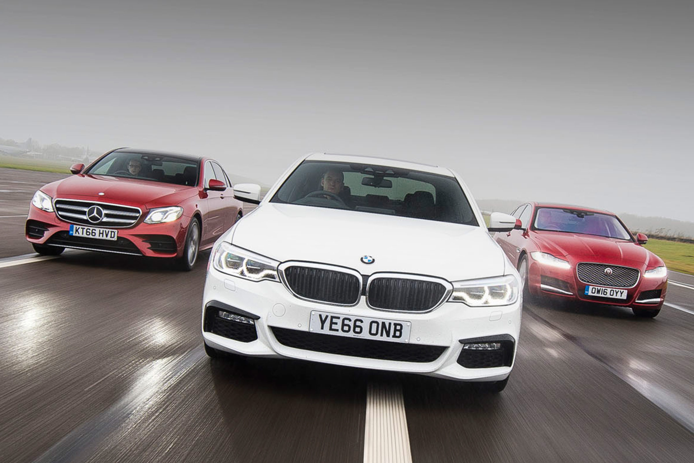 BMW 5 Series vs Mercedes E-Class vs Jaguar XF - group header