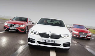BMW 5 Series vs Mercedes E-Class vs Jaguar XF - group header