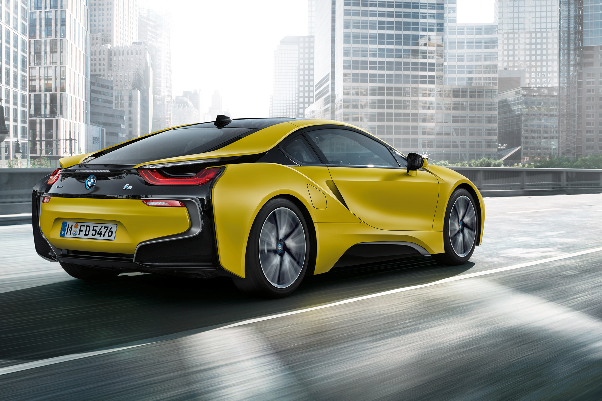 bmw i8 protonic frozen yellow rear quarter